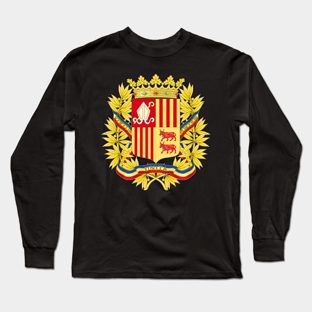 Andorra Coat of Arms Long Sleeve T-Shirt by Aleksander37